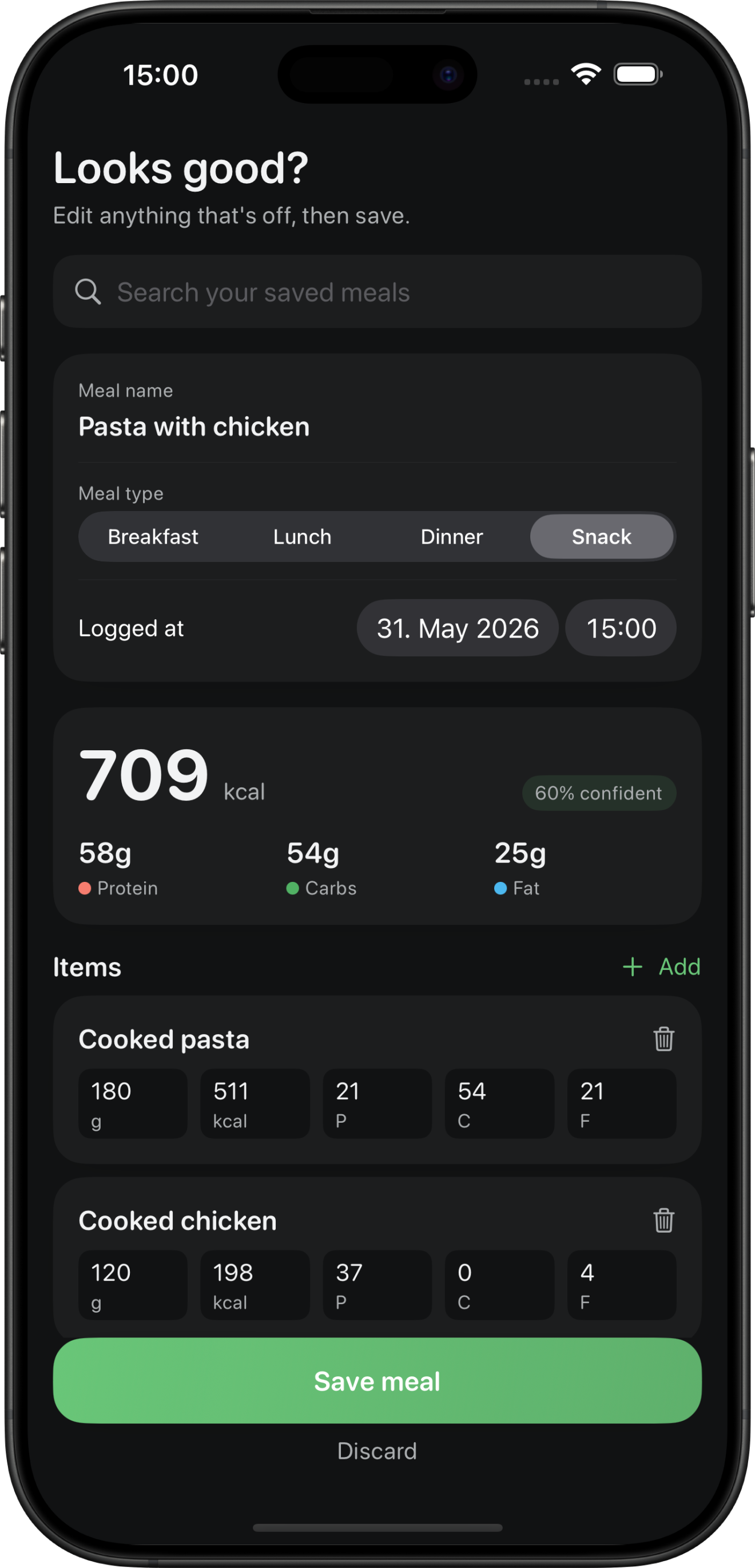 Log a meal in<br><span class="grad">seconds.</span>